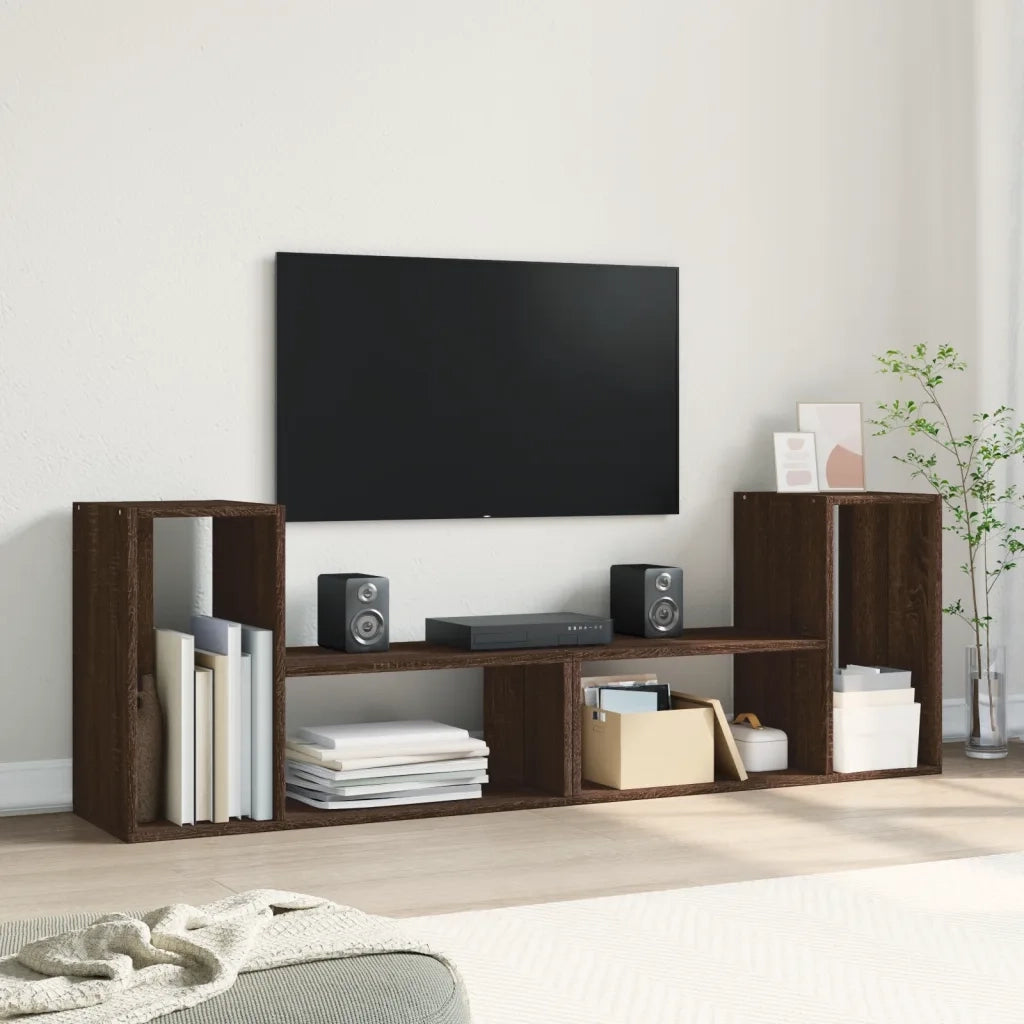 Mobili TV 2 pz | Armadietto TV | Mobile Porta TV Rovere Marrone 75x30x50 cm in Legno Multistrato