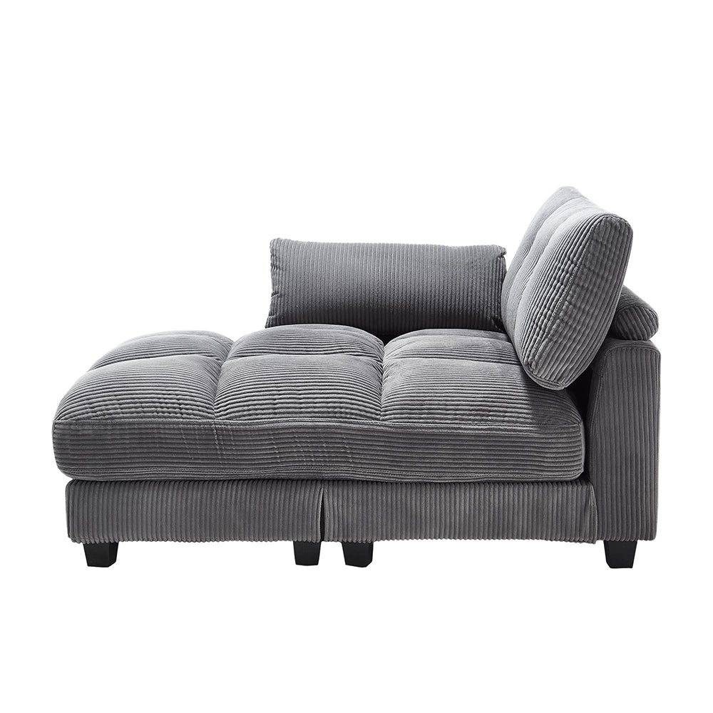Poltrona Palm - Xylo - Cuscini rigati, portaoggetti, reclinabile, grigio