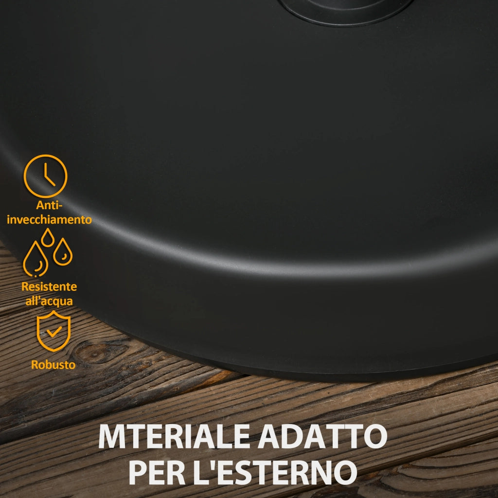 Base per Ombrellone da Giardino in Plastica PP max 18kg di Peso, ?45x33 cm, Nero