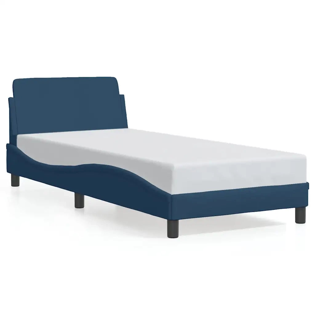 vidaXL Giroletto con Testiera senza Materasso Blu 80x200 cm Tessuto