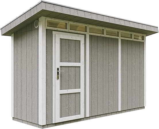 Casetta da Giardino di QUALIT? PREMIUM 4,3m?²-L161xW411cm - TIMBELA M902-CAVERN STEEL