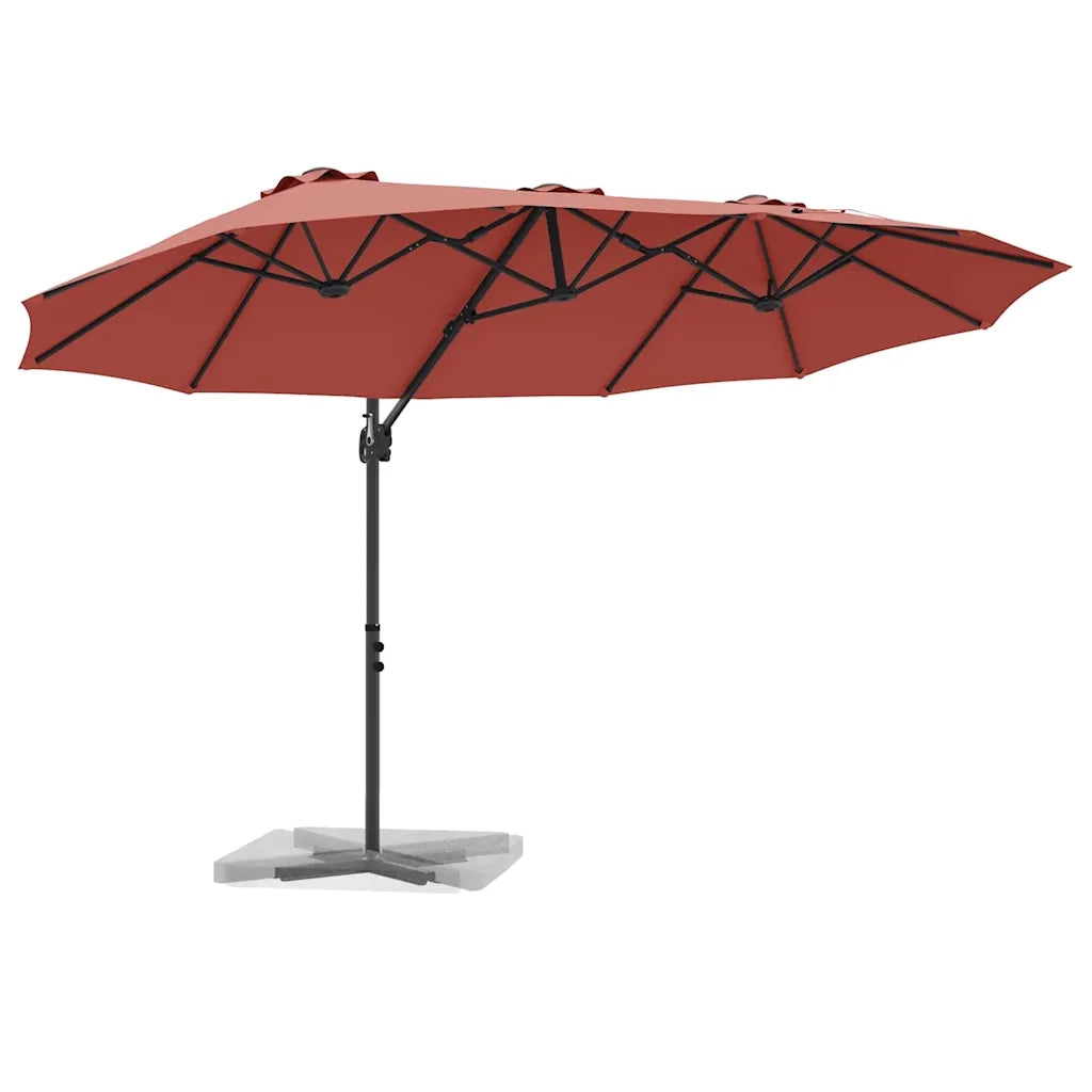 vidaXL Ombrellone a braccio da giardino Terracotta 372 x 198 x 243 cm