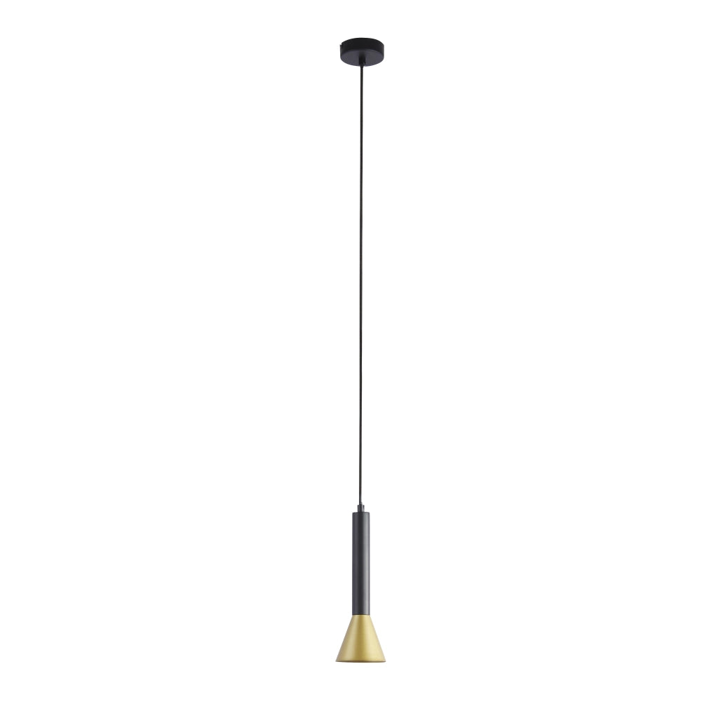 Sospensione Moderna Signal Acciaio Nero Oro 1 Luce Gu10