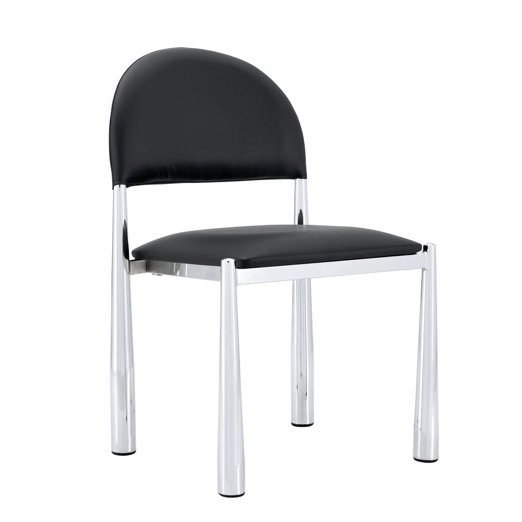 SEDIA da pranzo Set da 2 pezzi 80 cm PU Nero con gambe in metallo