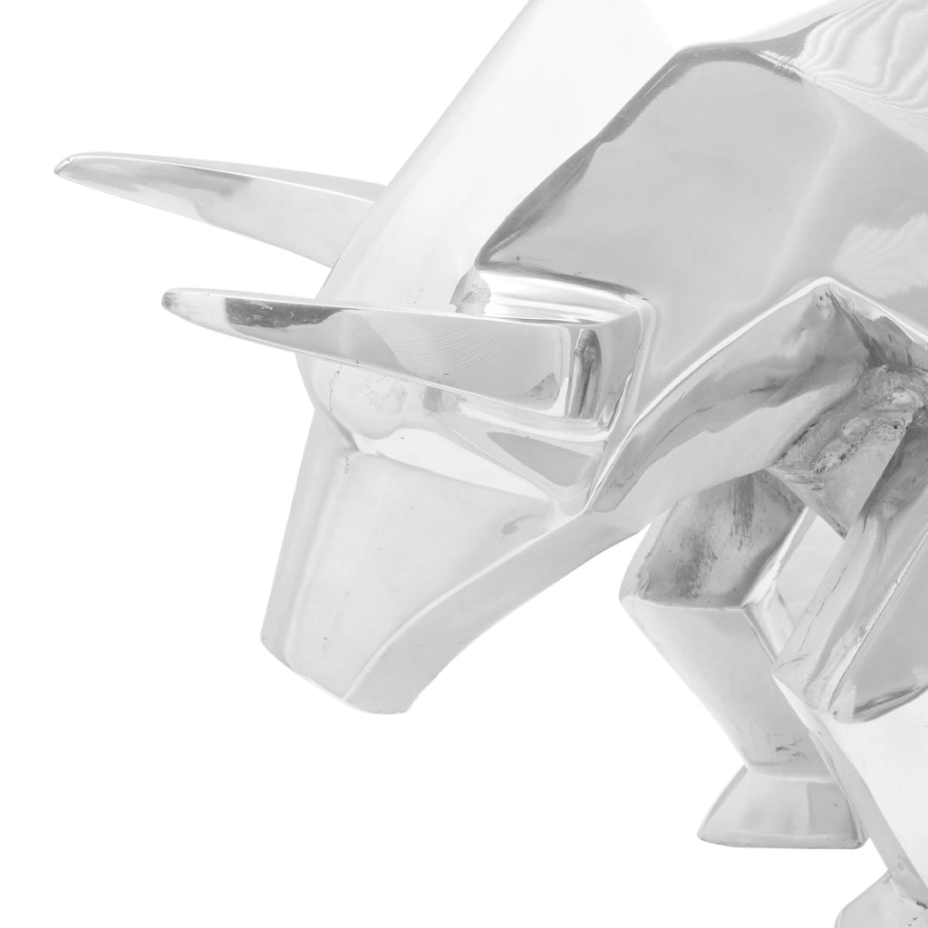 Scultura di toro  Argento 74x23x39 cm Alluminio