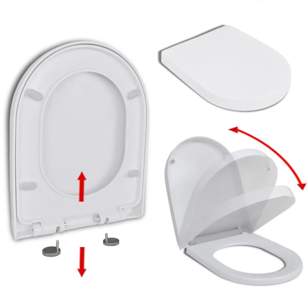 Sedile WC quadrato bianco con chiusura ammortizzata e sgancio rapido 02_0002892