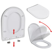 Sedile WC quadrato bianco con chiusura ammortizzata e sgancio rapido 02_0002892