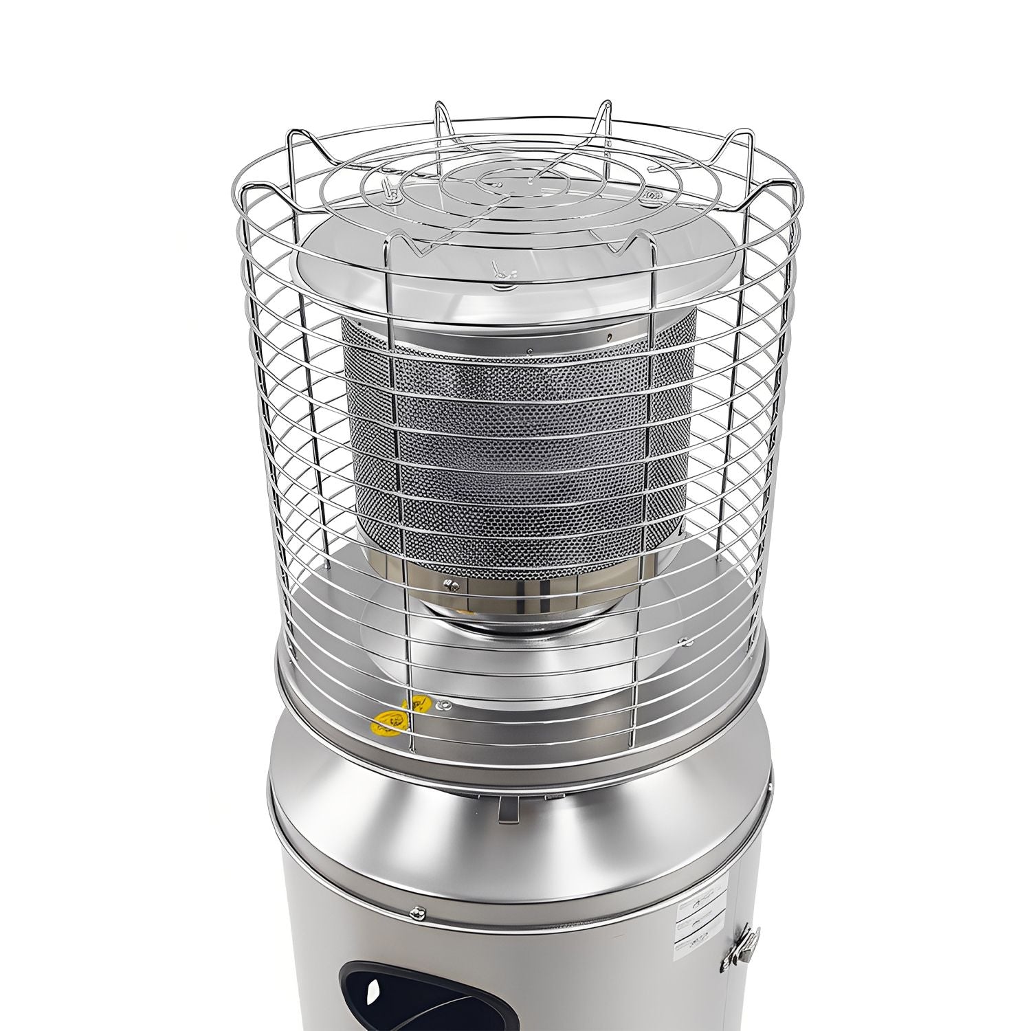 Stufa a Gas da Esterno Riscaldatore Gpl Portatile con Ruote FIRE Cilindro Arredo Riscaldante per Terrazzo P Acciaio Inox