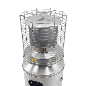 Stufa a Gas da Esterno Riscaldatore Gpl Portatile con Ruote FIRE Cilindro Arredo Riscaldante per Terrazzo P Acciaio Inox