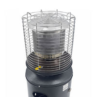 Stufa a Gas da Esterno Riscaldatore Gpl Portatile con Ruote FIRE Cilindro Arredo Riscaldante per Terrazzo Patio G Grigio