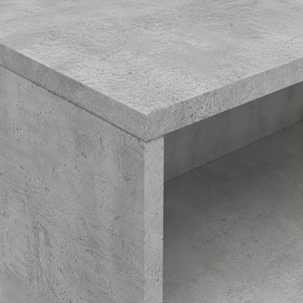 Side Table Concrete Grey 60x30x50 Cm Wood Material