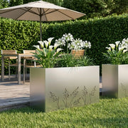Vaso da giardino Argento 80 x 30 x 49 cm Acciaio Inox 8005842