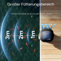 CFF-212 Mangiatoia per pesci ad energia solare, distributore automatico di mangime per laghetti, programmabile, con contenitore da 12 litri per 1-6 somministrazioni al giorno