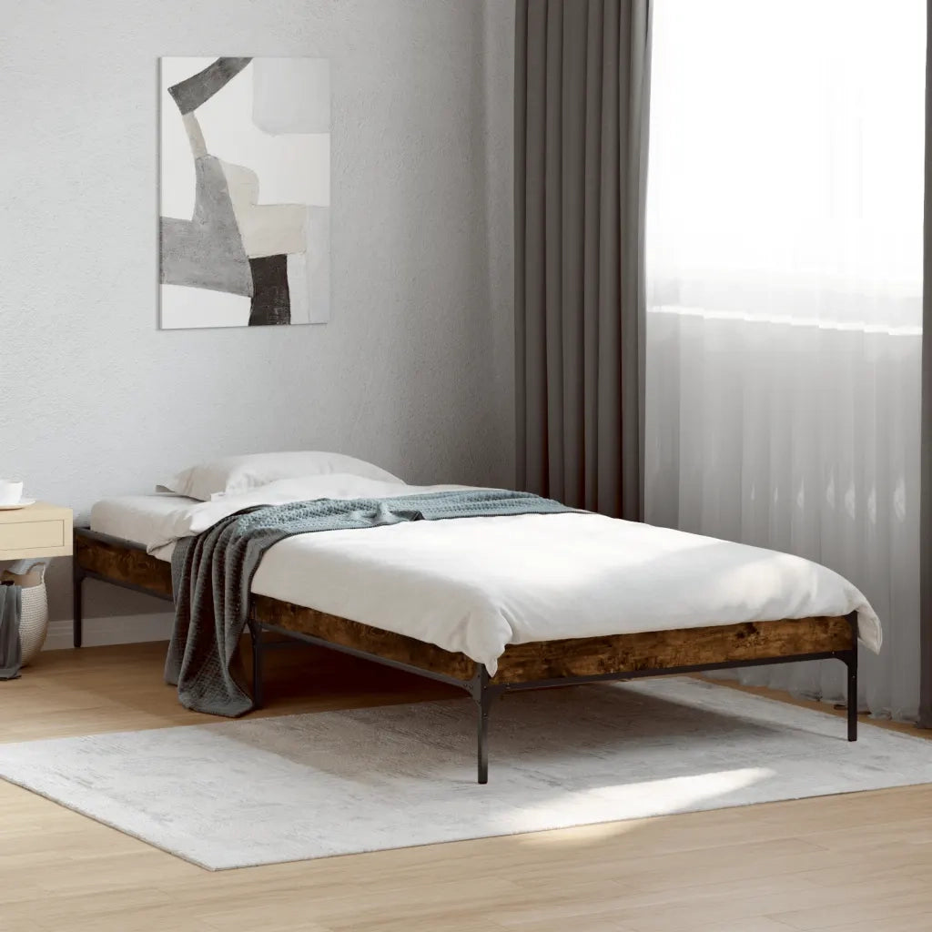 Giroletto Rovere Fumo 90x190 cm in Legno Multistrato e Metallo 845053