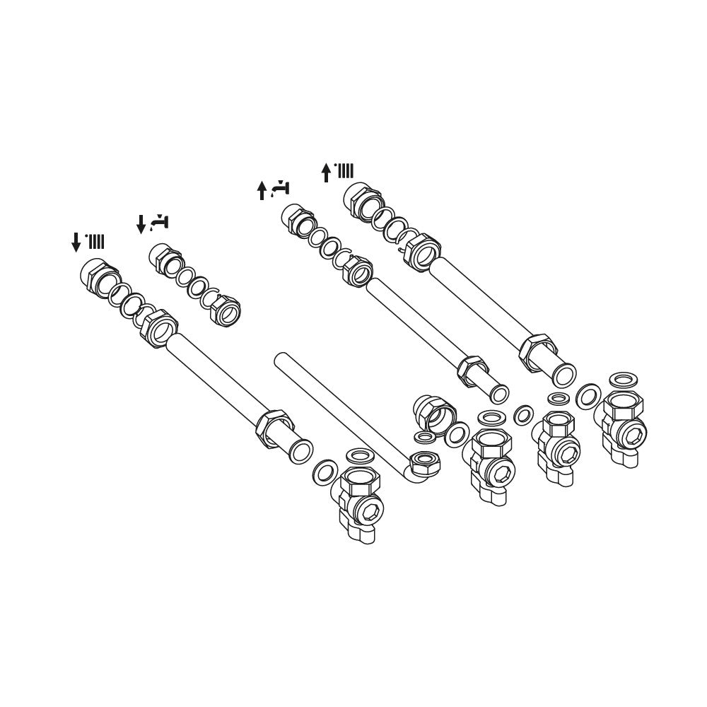 Kit raccordi 4 rubinetti per caldaie ariston
