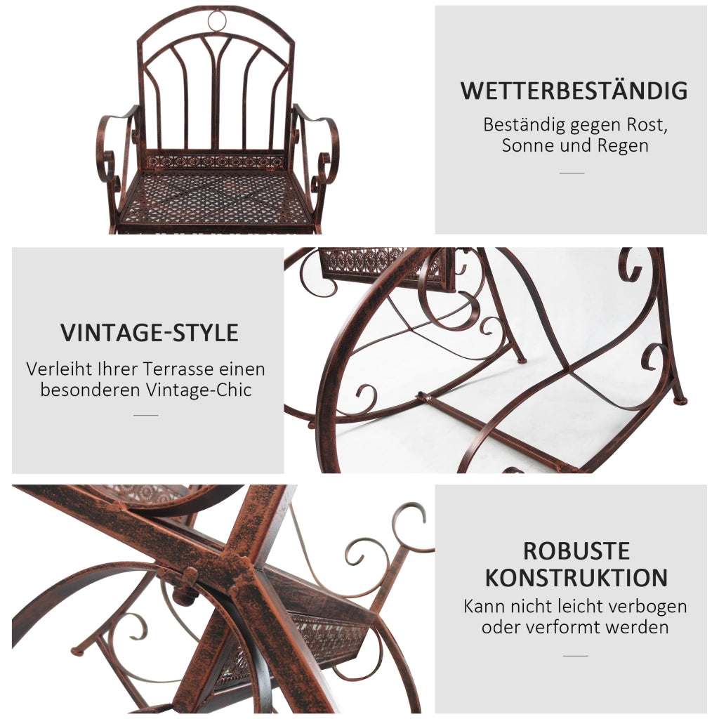 Poltrona dondolo da giardino in rattan ¨C zephmum ¨C marrone e nero 61x79x90