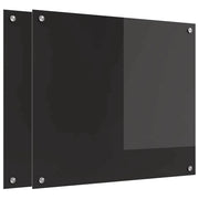 Set di 2 paraschizzi moderni per cucina resistenti al calore 70 x 60 cm in vetro temperato nero 02_0056308