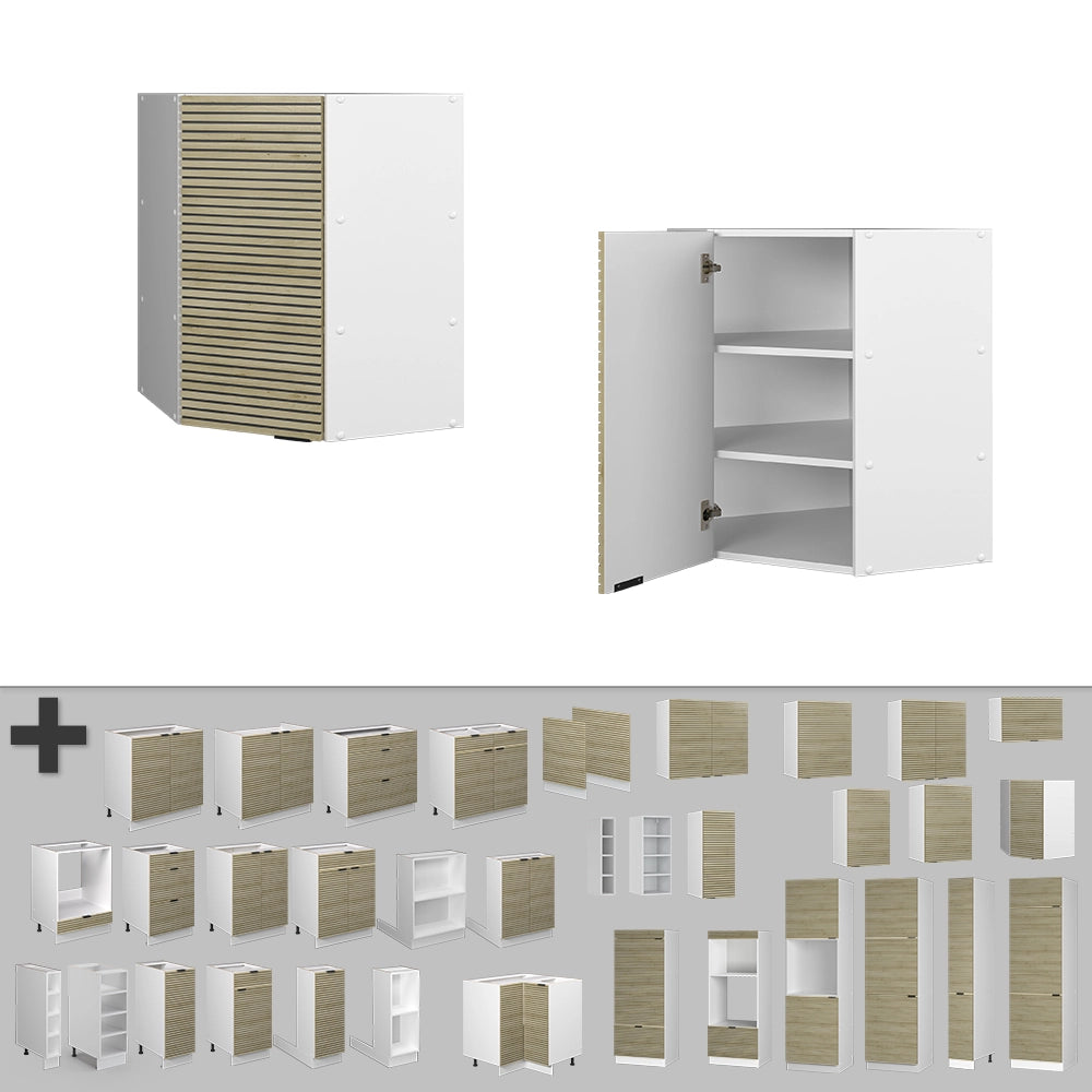 Mobile angolare da cucina Fame-Line Pannello in quercia/Bianco 57 cm Vicco