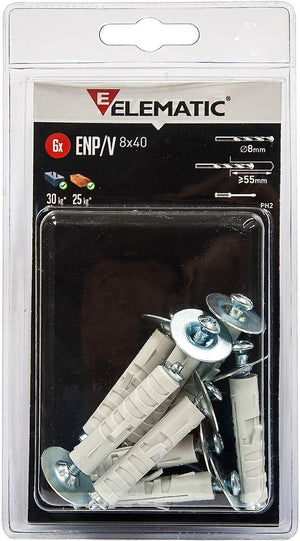 elematic blister tassello enp/v12 con vite 4 pz cod:ferx.12892