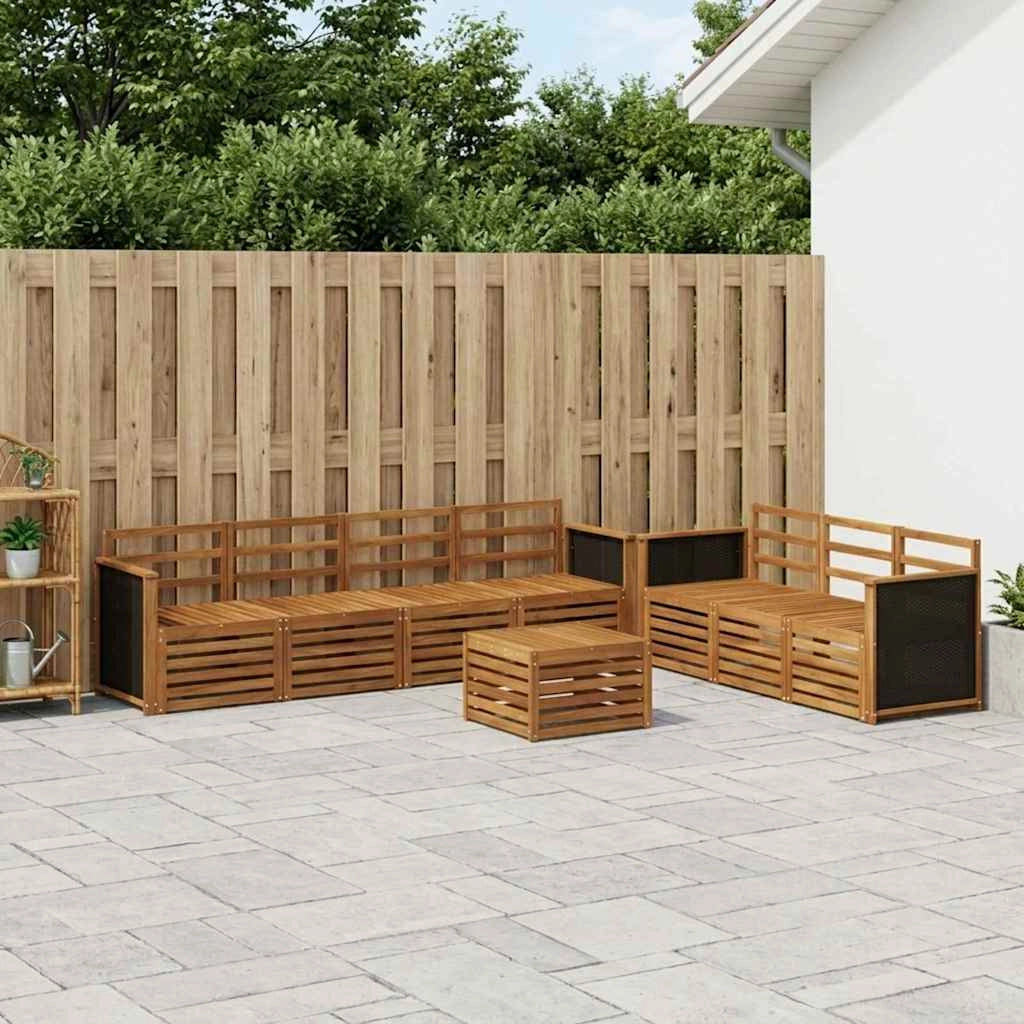 Set divani 8 pz Legno di Acacia Massello 3384100