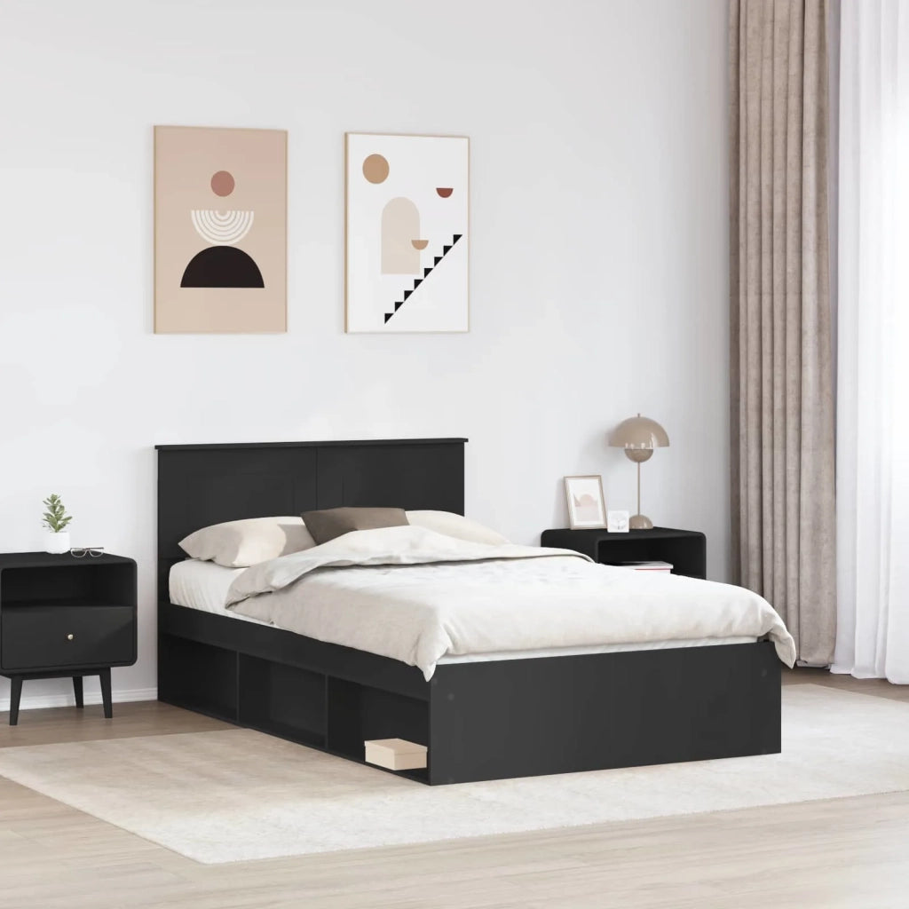 Struttura del letto Nero 120 x 200 cm Legno multistrato