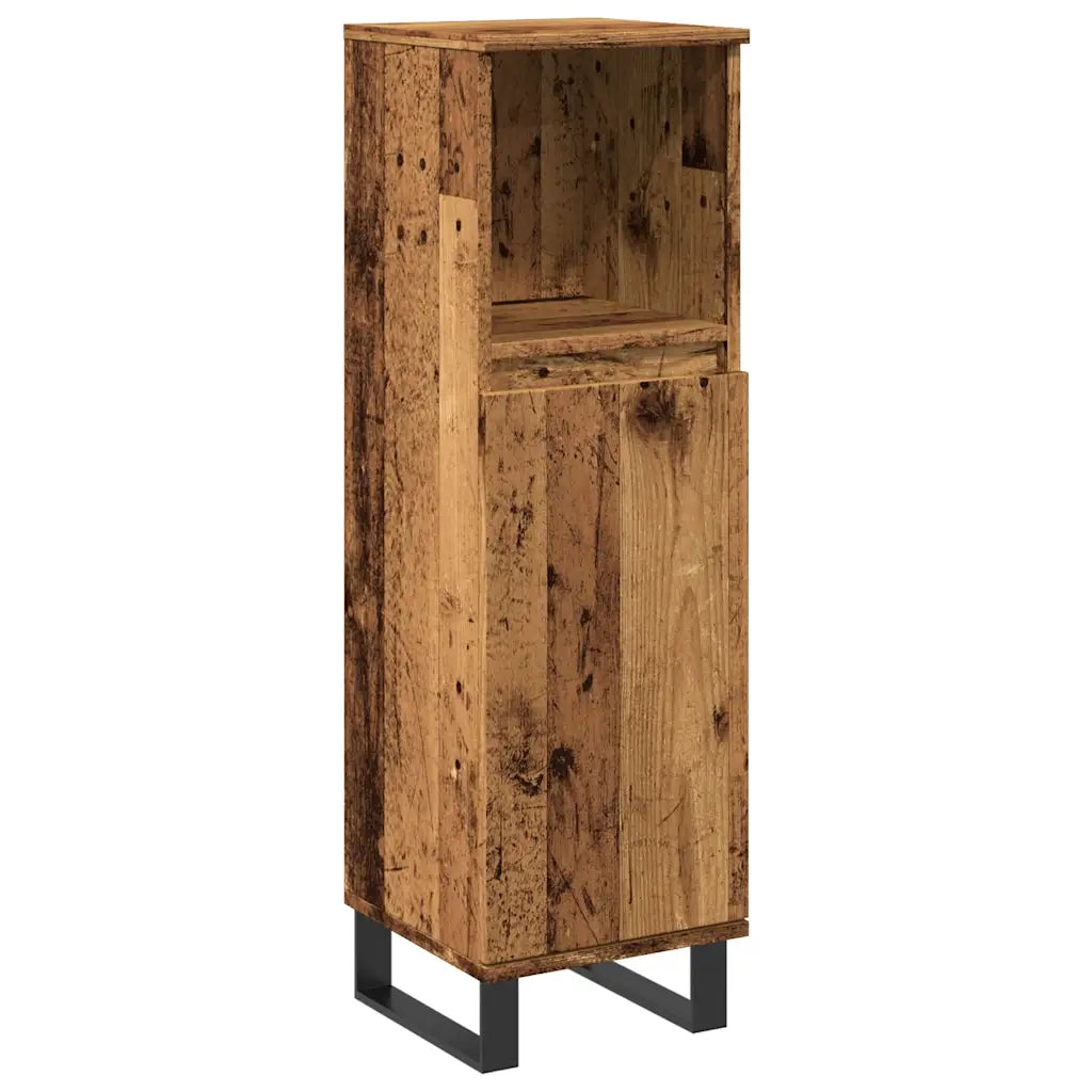 Armadietto da Bagno Legno Antico 30x30x100 cm in Truciolato 857211