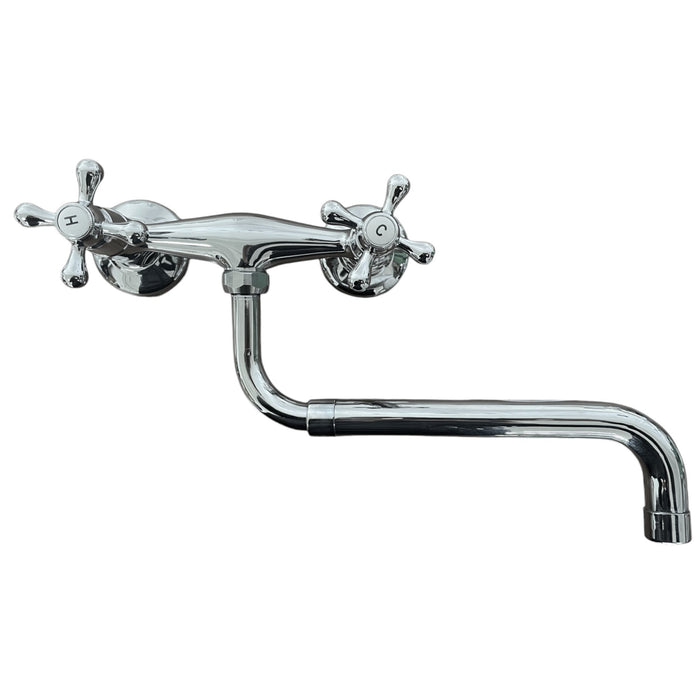 Rubinetto a parete vintage con canna allungabile 20-35 cm