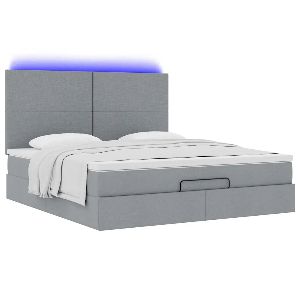 Struttura Letto Pouf con Materasso 180x200 cm in Tessuto 3313941
