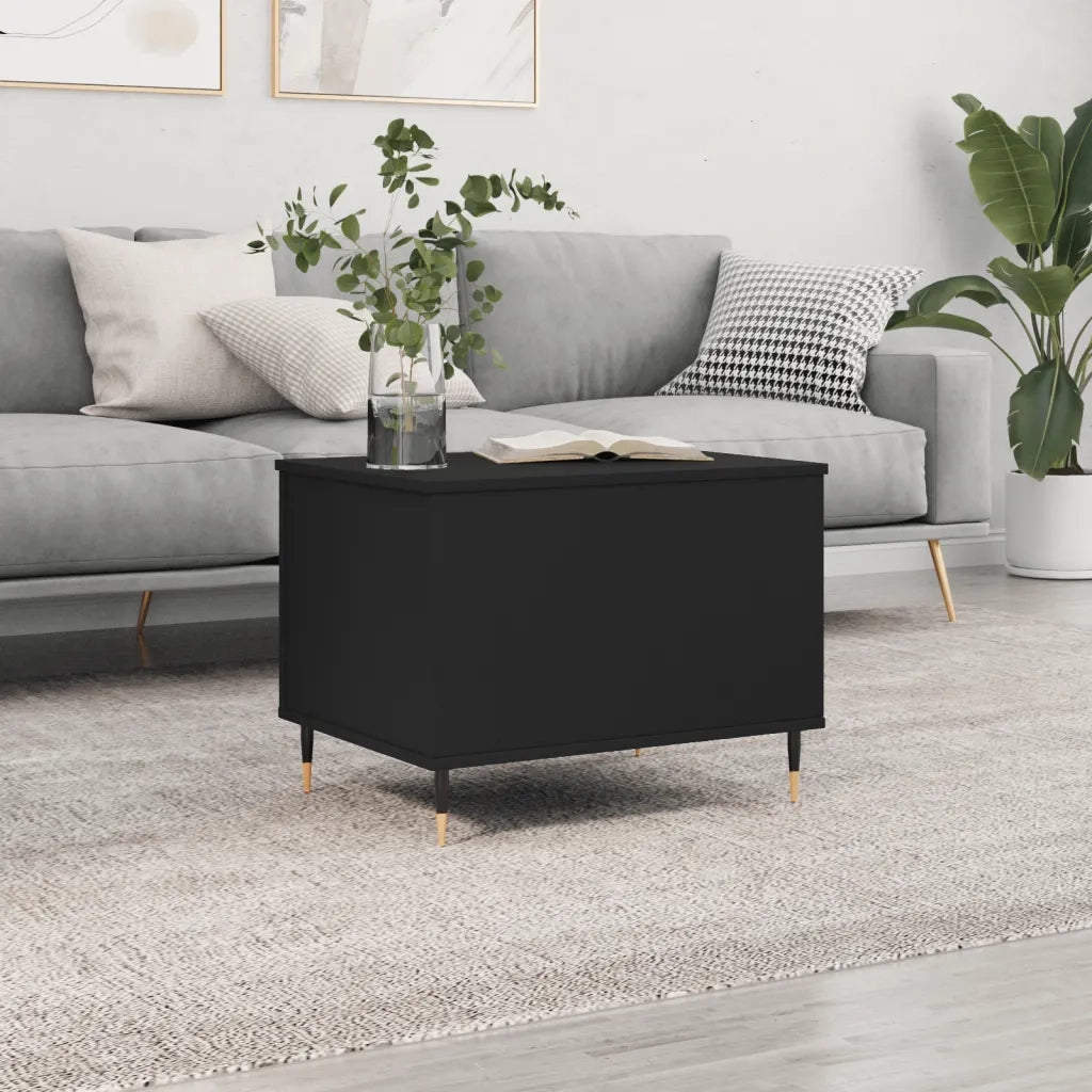 Tavolino da salotto | Tavolino da caff¨¨ | Tavolino da Soggiorno Nero 60x44,5x45 cm in Legno Multistrato