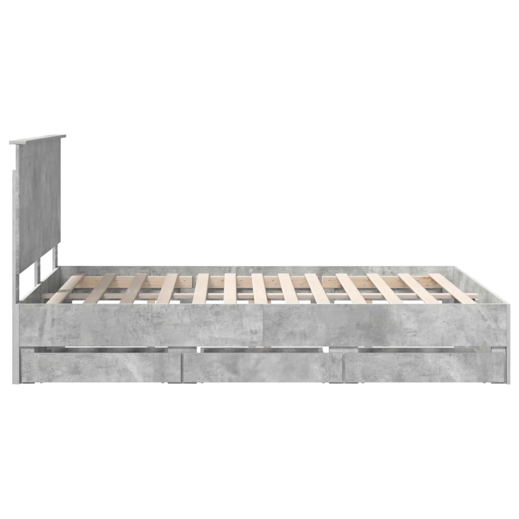 Struttura del letto con cassetto Grigio cemento 140 x 200 cm 3411113