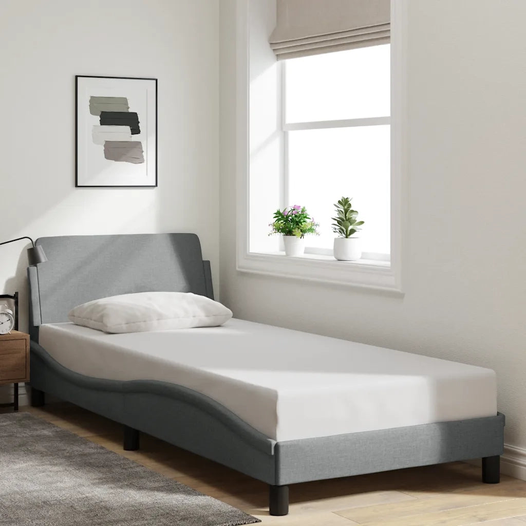 Giroletto-Struttura Letto Dover Grigio Chiaro 90x190 cm Tessuto
