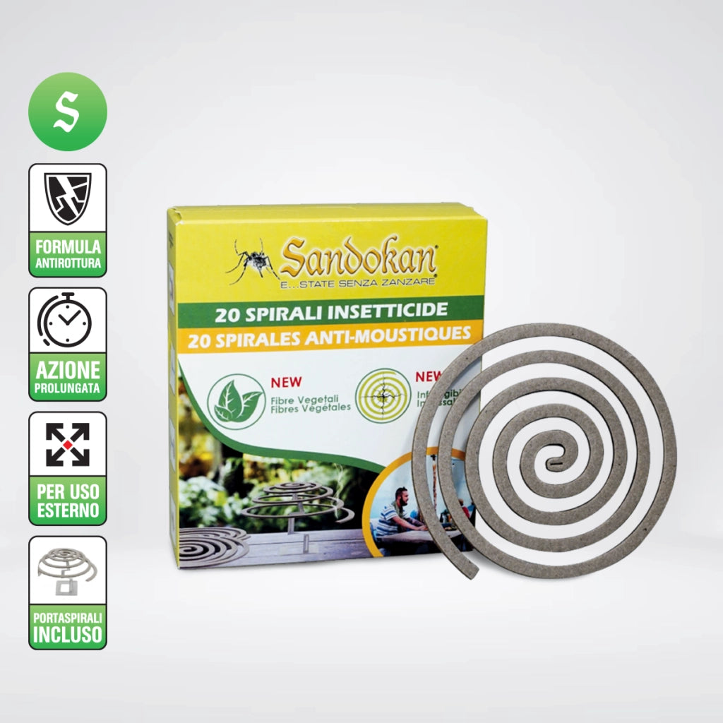 3 confezioni 20 spirali Anti Zanzare insetticide formula anti rottura in fibra vegetale