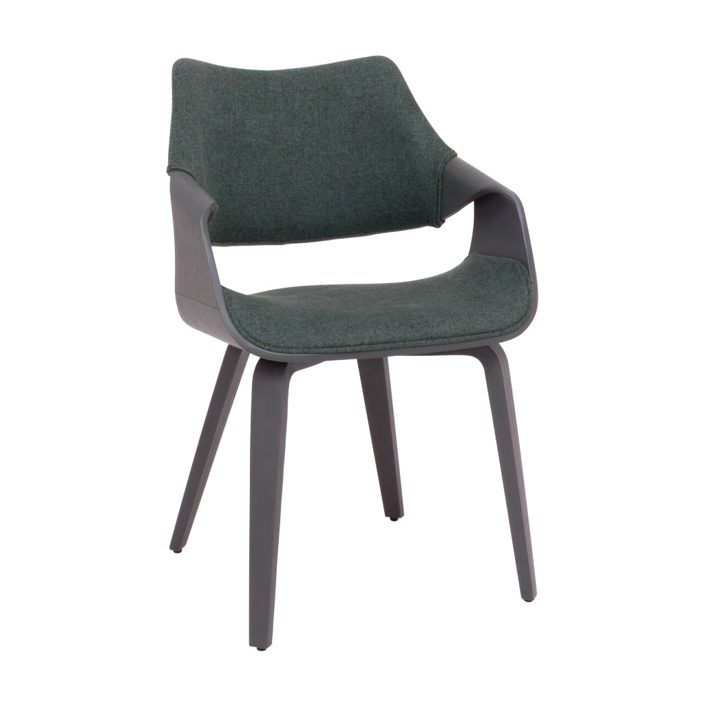 Austria - Poltroncina Sedia Imbottita 51x82x43 cm in legno Plywood e Tessuto Verde Salvia