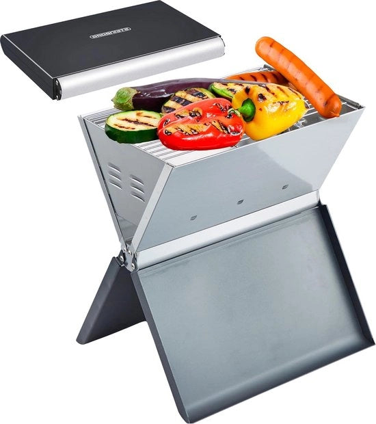 Griglia da campeggio - Assemblaggio rapido - Struttura resistente al calore - Peso ridotto - Adatto al carbone - Grandi finestre di ventilazione (nero Olton) Barbecue