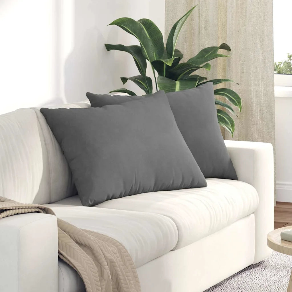 Cuscini da Divano 2 pcs Grigio scuro 70 x 50 cm Tessuto