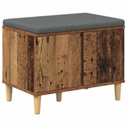 Panca per ingresso con cuscino Legno vecchio 60 x 38 x 46 cm