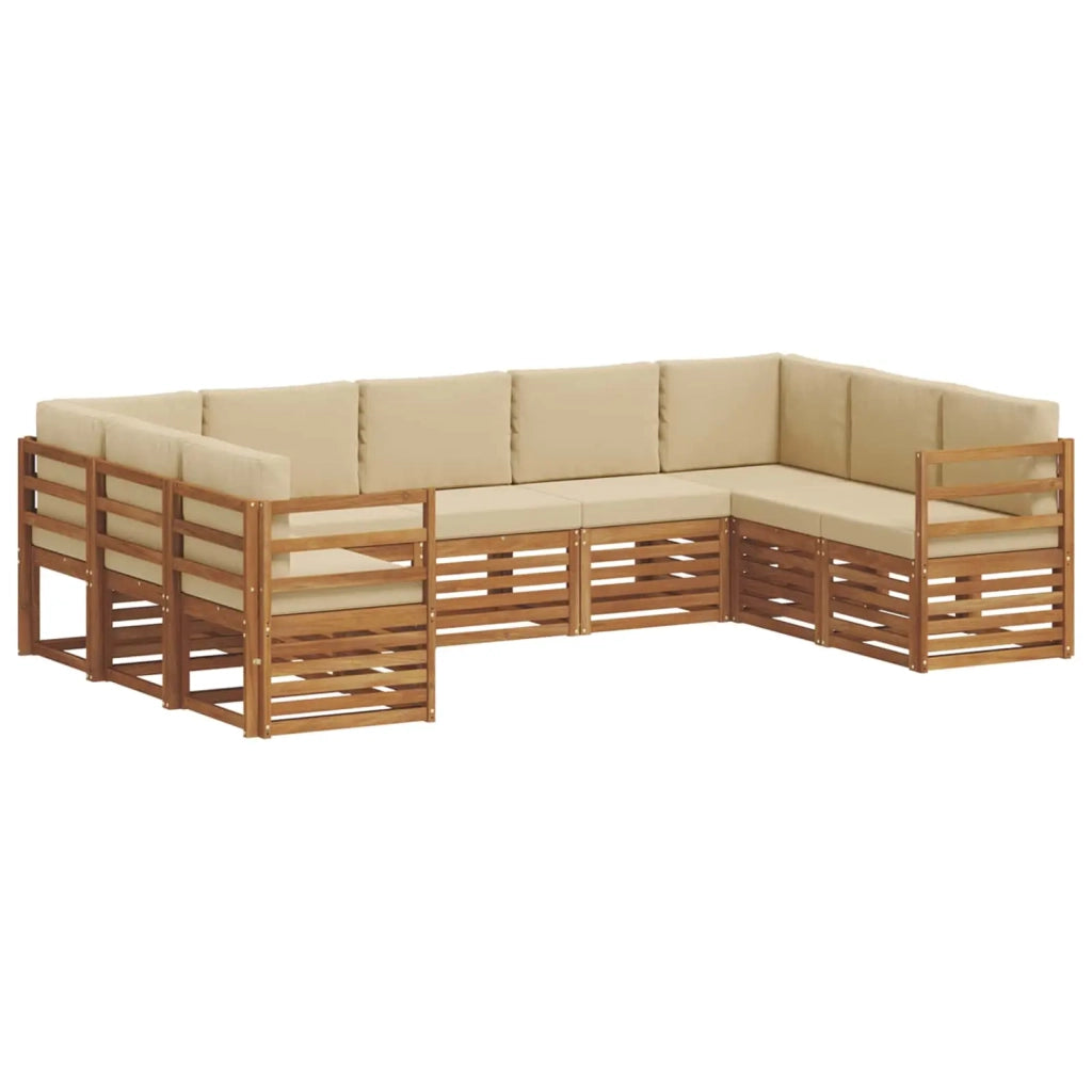 Set divano sezionale con cuscino 9 pcs Naturale e Beige 3375463