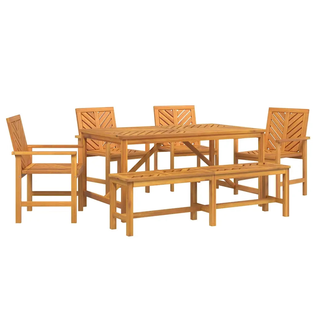 Set da Pranzo per Giardino 6 pcs Marrone 3154114