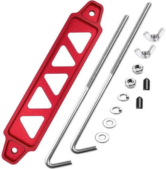 Kit di fissaggio batteria con staffa in alluminio e J-busse