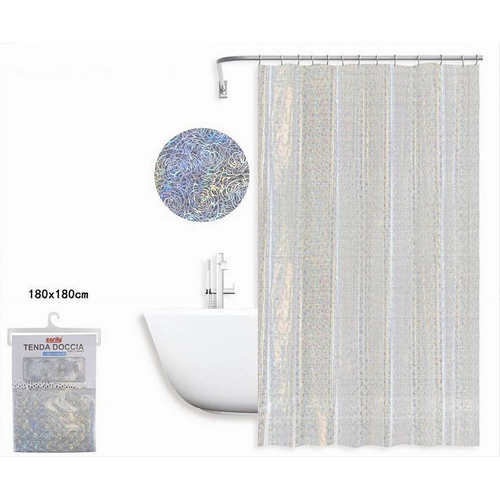 Trade Shop - Tenda Per Doccia Vasca Da Bagno Design Astratto Con 12 Ganci 180 X 180 Cm 87187 -