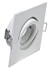 Faretto Incasso Oil Orientabile Quadrato Alluminio Bianco 1 Luce Gu10 9X9Cm
