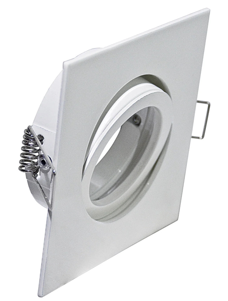 Faretto Incasso Oil Orientabile Quadrato Alluminio Bianco 1 Luce Gu10 9X9Cm