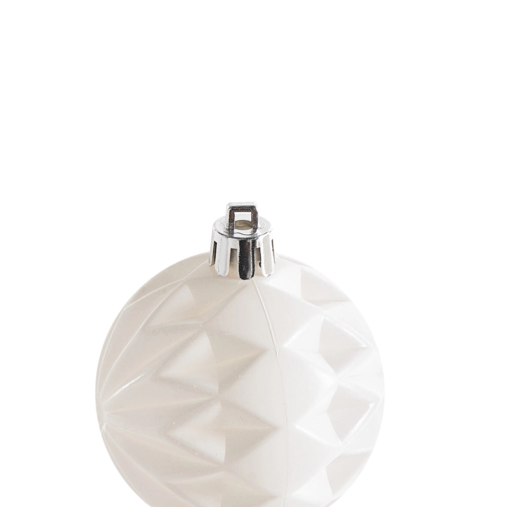 Set di 40 palline di Natale in plastica Decorazioni da appendere all'albero di Natale Stile classico scandinavo Bianco sporco