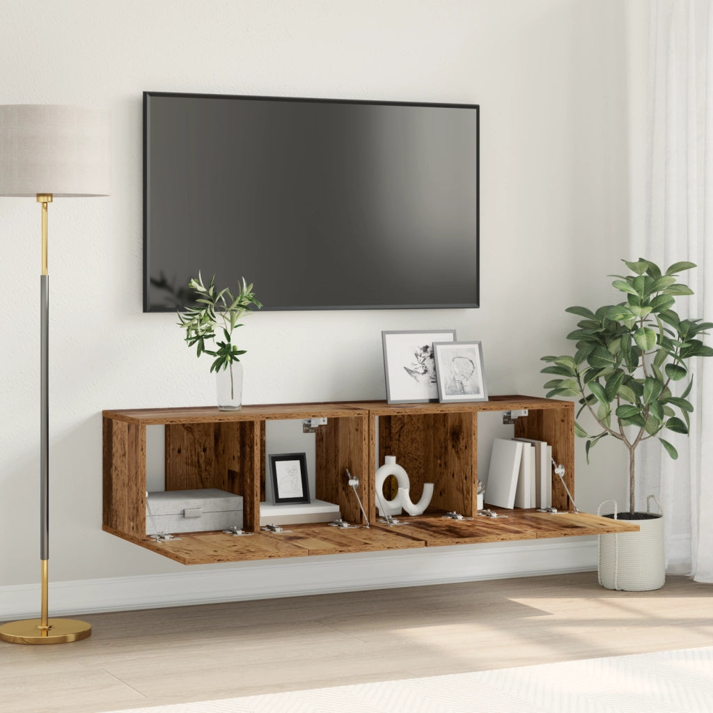 Set Mobile TV Legno Vissuto Legno Massello di Recupero Medio