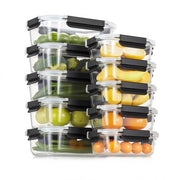 Set di contenitori in vetro con coperchi, 20 pezzi (10 contenitori, 10 coperchi), resistente al lavastoviglie, al microonde e al congelatore, impermeabile, moderno, contenitori per alimenti