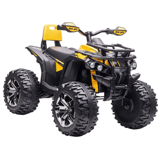 Quad per Bambini Elettrico 12V con Fari e Batteria Ricaricabile, Età 3-5 Anni, 100x65x73cm, Giallo