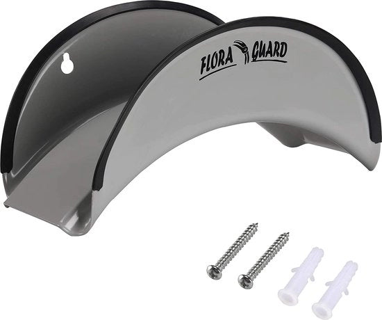Supporto per tubi, Supporto per tubi da giardino, metallico, Supporto per tubi da muro, Supporto per tubi corrosione resistente e supporto per tubi in acciaio inossidabile con viti e vite a espansione (grigio)