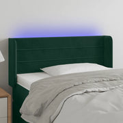 Testiera a LED-Testata con LED Verde scuro 93x16x78/88 cm in Velluto 359396