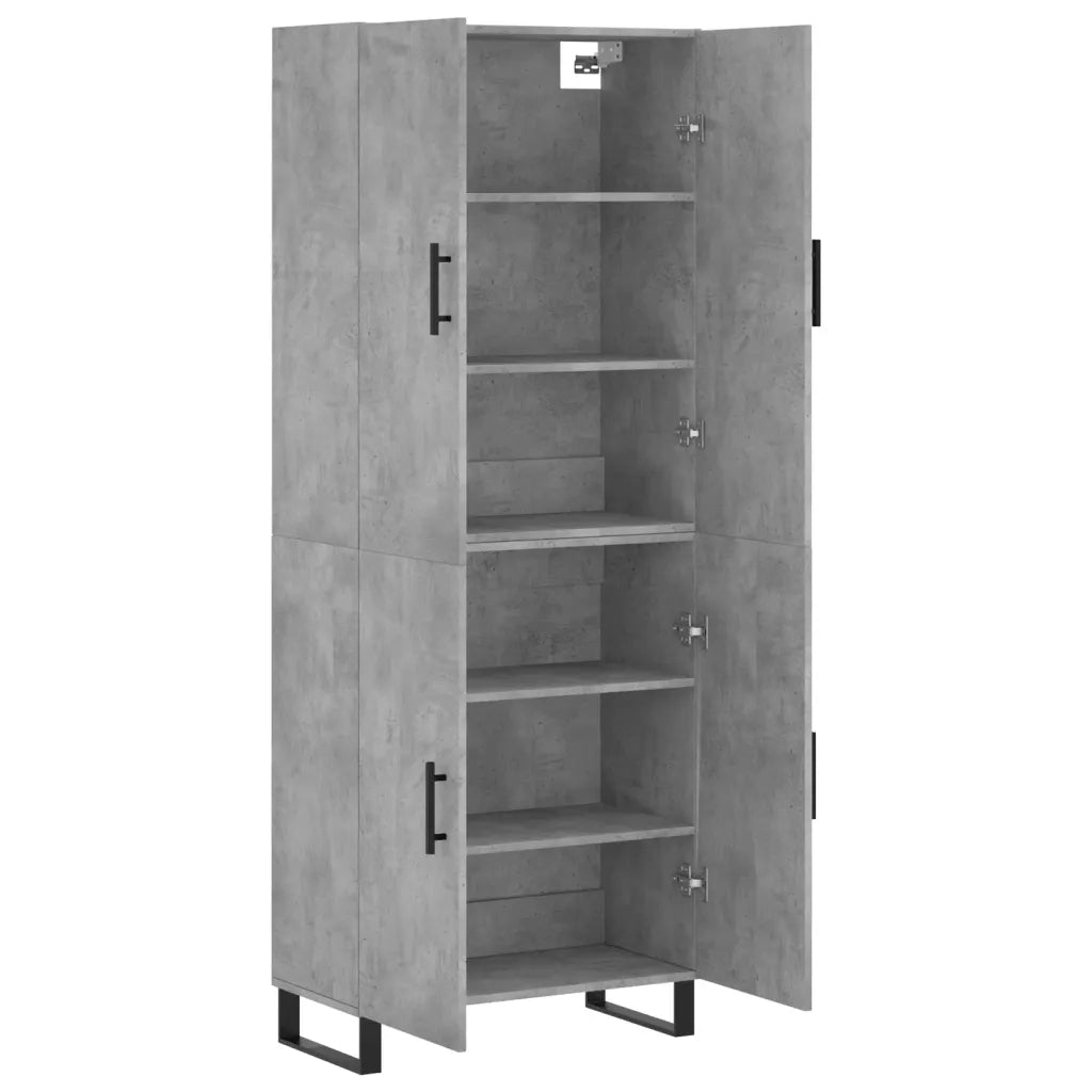 Credenza Grigio Cemento 69,5x34x180 cm in Legno Multistrato 3195703