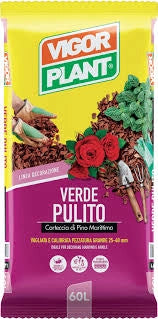 15 SACCHI VIGORPLANT CORTECCIA DI PINO MARITTIMO 25-40 mm VERDE PULITO DA 60LT
